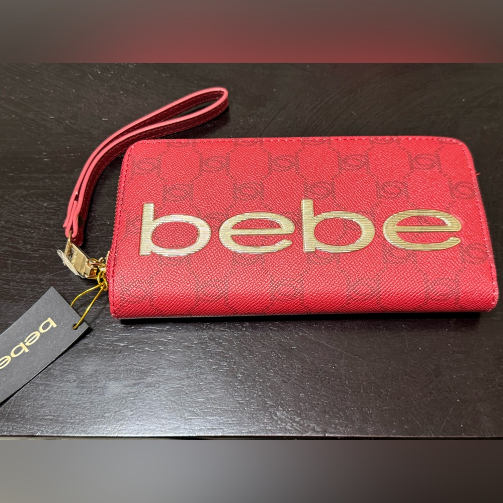 Bebe red wrist wallet